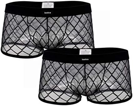 iooicoMen's Boxer Briefs, Soft Mesh Underpants See-Through Air 2.0 Underwear - Honeycomb mesh design