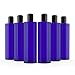 Newday Bottles, 8 oz Empty Plastic Bottles BPA-Free Leak Proof with Disc Top Cap Lids Refillable Containers (8 oz Blue, Cylinder with Black Cap)