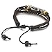 INBLUE Men,Women's Alloy Genuine Leather Bracelet Bangle Rope Brown Silver Tone Angel Wing Feather Adjustable