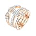 Haluoo 3-in-1 Wedding Bands Wedding Rings for Women 3pcs Stackable CZ Engagement Bridal Rings Set Anniversary Eternity Ring Infinity 925 Sterling Silver Ring Size 6-10 (7, Gold)thumb 1