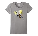 Womens Overwatch Mercy Battle Ready Spray Tee Shirt Medium Slate