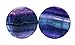PAIR 8G-38mm Rainbow Fluorite Stone Plugs Tunnels Gauges Double Flare Organic Blue Purple
