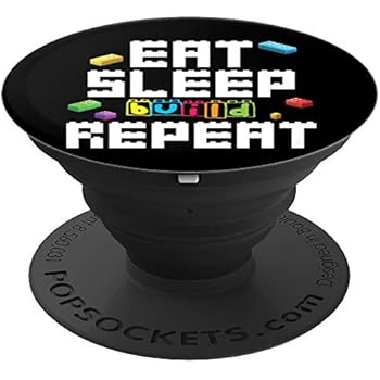 Eat Sleep Build Repeat Building Blocks Bricks Master Builder PopSockets Grip and Stand for Phones and Tablets