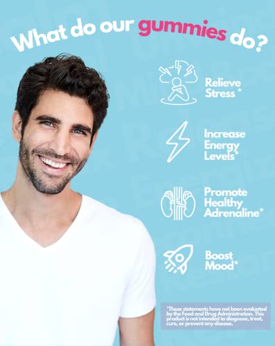 ASHUBA Reset Stress Relief Gummies| Ashwagandha, Lemon Balm, Passionflower, L-theanine, Chamomile | Boosts Energy, Supports Mood, Relaxes Mind & Body| Vegan, Non-GMO & Lab Tested-60 Gummies