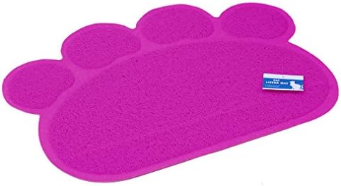 Sroute Cat Litter Mat - Safe &amp; Non-Toxic - Soft &amp; Cat Paw Shaped - Waterproof &amp; Easy-to-Clean,23.6 Inch by 17.75 Inch (Beige)