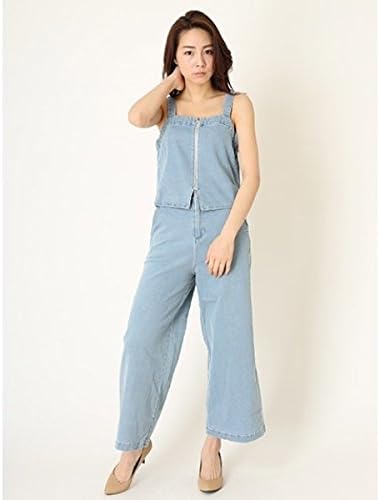 Amazon リドルフロム Rid Dle From ビスチェ付デニムワイドパンツ サックス M ワンピース チュニック 通販