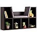 Costzon Kids Bookshelf with Reading Nook, 6 Cubby Bookcase with Soft Seat Cushion, Wooden Toy Storage Organizer, Book Shelf for Playroom, Nursery, Daycare