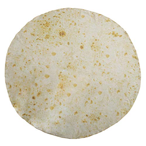 Adory Sweety Burritos Wrap Blanket, Food Creations Tortilla Blanket, Novelty Food Throw Blanket for Kids - Diameter 60 inches (Yellow-01, 60 inches)