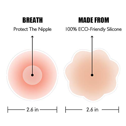 image for CHARMKING 8 Pairs Pasties Womens Reusable Adhesive Nipple Covers Invis