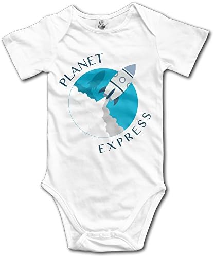 Baby Infants 100% Cotton Short Sleeve Onesies Toddler Bodysuit Planet Express Jumpsuits White Size 24 Months