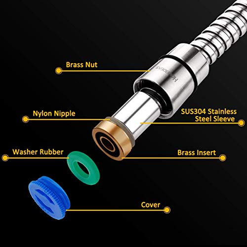 1 HOMEIDEAS+Stainless+Showerhead+Extension+Replacement