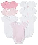 Spasilk 100% Cotton Assorted Short Sleeve Lap Shoulder 7-Pack Bodysuit - Girl, Newborn