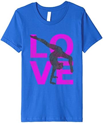 Kids LOVE Gymnastics Awesome Gymnast Turns Flips Girl T-Shirt 10 Royal Blue