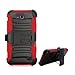 Phonelicious Cover for ZTE MAJESTY PRO Case/ZTE MAJESTY PRO PLUS Case, Xtreme Armor [Heavy Duty] Hybrid Dual Layer Kickstand Belt [Holster Clip] Combo Rugged + Screen Protector & Stylus (RED XC)