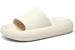 DUBUTO Pillow Slippers for Girls Boys, Kids House Slides Sandals Shower Bathroom Non-Slip Open Toe Quick Drying Soft Comfy Thick Sole Cushion Platform Shoes