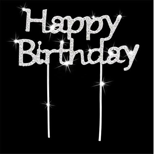 OYang Crystal Rhinestone Bling Happy Birthday Cake Topper Birthday Party Decoration