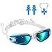 TENEW Swimming Goggles, Swimming Goggles with Ear Plugs and Nose Clip,UV400 Protection No Leaking Anti-Fog Lens with Adjustable Strap (Blue)