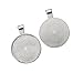 eBoot 24 Pieces Silver and Bronze Pendant Trays Round Bezel with 24 Pieces Glass Round Dome Tiles, Totally 48 Pieces (Multicolor 1)