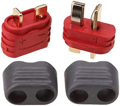 YUNIQUE UK 5 works T-Plug Male to Female with Protective Sheath Connectors for RC Lipo Model Batteries