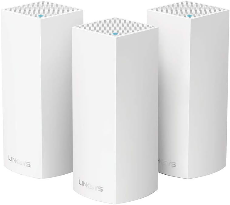 Linksys Velop Triband AC2200 Mesh Wi-Fi 5 Router,MU-MIMO,Enhance Speed up to 2.2 Gbps per Router and Coverage up to 6000 sq ft,Replaces Router and WiFi Boosters,60+Devices,WHW0303-AH(Pack of 3)