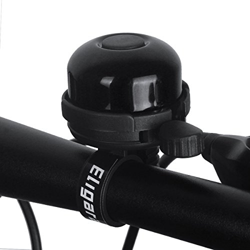 Eligara Bicycle Bell by Aluminum Alloy Bike Bell with Loud, Long, Crisp Sound for Mountain Road Electric Bike Cycle Scooter Ebike Cruiser Tricycle MTB BMX (Black)
