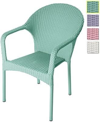 Octopus Premium Stapelstuhl Gartenstuhl Essstuhl Mit Armlehne Aus Aluminium Und Poly Rattan Geflecht Hochwertig Handgemacht Wetterfest Robust Outdoor Mobel Design Amazon De Garten