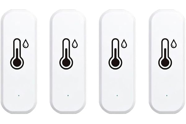 Zigbee Temperature and Humidity Sensor, 4 Pack, Smart Home Compatible, Zigbee 3.0, Multi-Room Group Control
