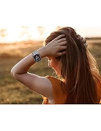 Jwacct - Correa de malla de acero inoxidable ajustable para Apple Watch Series 4 3 2 1 (1.496 in, 1.575 in, 1.654 in, 1.732 in)