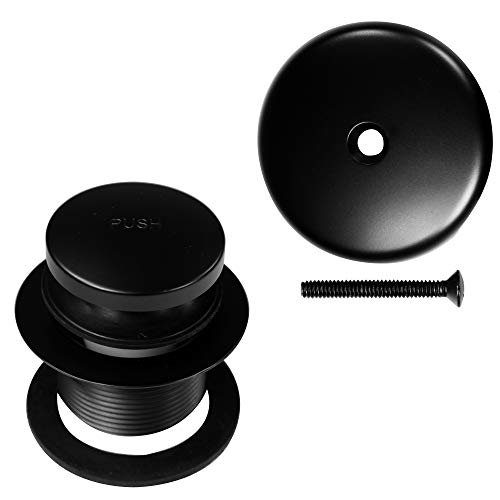 Westbrass Tip-Toe Coarse Thread Tub Trim Set with 1-Hole Overflow Faceplate, Matte Black, R93-62