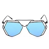 ABC® Twin-Beams Geometry Design Women Metal Frame Mirror Sunglasses Cat Eye Glasses