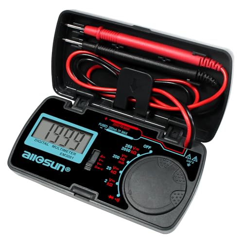 ALLOSUN Digital Multimeter / DMM / Multi Tester Amp / Ohm / Volt Meter / Diode and Continuity Test Pocket Size (EM3081) โ image 1