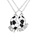 LUX ACCESSORIES Silver Tone Soccer Sports Best Friends BFF Charm Necklace (2pc)