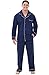 Alexander Del Rossa Men's Lightweight Button Down Pajama Set, Long Cotton Pjs, Large Navy Blue (A0714MBLLG)