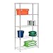 Honey-Can-Do 5-Tier Heavy-Duty Adjustable Shelves, Metal Storage Rack with 350-lb Shelf Capacity, Chrome, 16