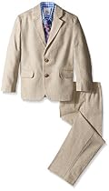 Izod Kids Little Boys' Herringbone Suit Set, Khaki Herringbone, 4T/4