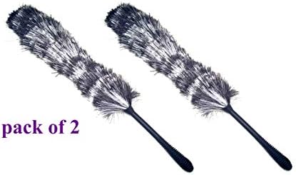 Shunkk® Long Plastic, Microfiber PP Static Duster for Glass, Fan, AC, Car Dashboard/seat, TV, Fridge, Printer Cleaning Brush Pack of 2