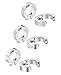 Jstyle 3-6 Pairs Stainless Steel Mens Womens Hoop Earrings Clip On CZ Non-Piercing
