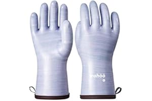 LANON PROTECTION Wahoo Liquid Silicone Smoker Oven Gloves, Food-Contact Grade, Heat Resistant Gloves for Cooking, Grilling, Baking, Purple, XXL/11