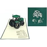 3D Pop-Up Tractor Greeting Card – Handmade Farm-Themed Card for Birthday, Father’s Day, Thank You, Retirement – Unique Country Gift for Farmers, Kids, and Tractor Lovers, H12
