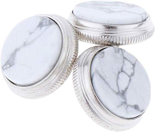 Lheng 3Pcs Inlay White Turquoise Trumpet Finger Buttons Brass Instrument Parts 3Pcs