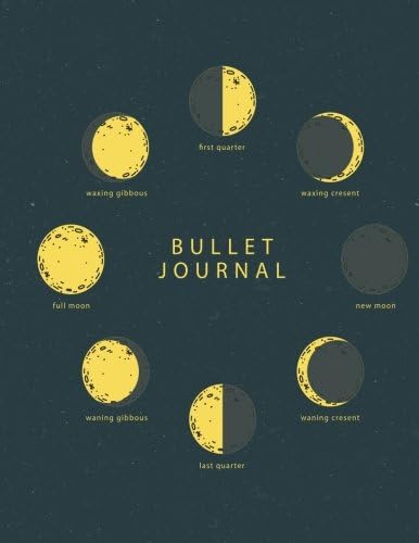Bullet journal quarterly planner with blank yearly & monthly calendar, and habit tracker, 120 dot grid & 15 lined pages, 8.5x11in, moon phase science: ... large diary journal to write in everyday life Paperback – 11 Sept. 2017