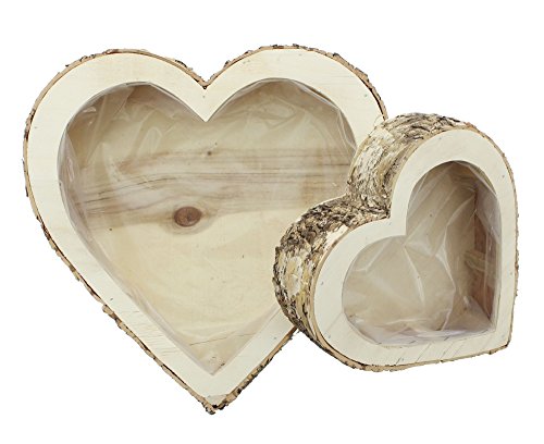 FRANK FLECHTWAREN Pflanzherz Birke, im 2er Set, für Hochzeit Valentin Geburtstaggesteck, Liebe – Bild 3