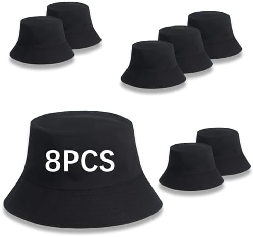 PODALOA 12 Pieces Bucket Hat Solid Color Summer Fishing Hats  display picture 1