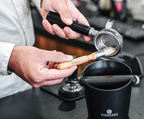 VIENESSO Barista Pinsel für die Kaffeemühle oder Siebträger - Espresso Reinigungsbürste im edlen Design mit Holzgriff… – Bild 4