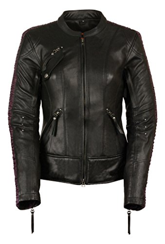 Milwaukee Leather Women's Embossed Phoenix Jacket (Black/Purple, 4X-Large)