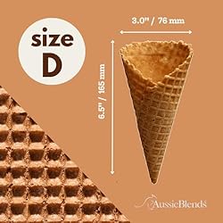 AussieBlends Waffle Ice Cream Cones Bulk For Soft