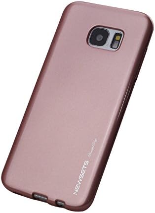Galaxy s7 edge Case, Pearl Jelly Slight Glitter Perfect Fit [NEWSETS] Flexible Premium Bumper Rose Gold Cover Cases for Samsung SM-G9350