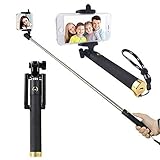 New Generation Selfie stick,MOKAI START® Monopod Extendable Selfie Stick Self Portrait Pole with Built-in Remote Shutter Button Designed for Apple, Android Smartphones