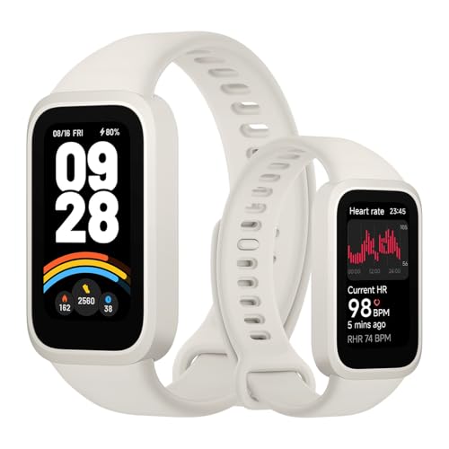 XIAOMI Smart Band 9 Active, Sports fitness tracker, 1.47 TFT display, 60Hz high refresh rate, 18 Days Battery Life, sleep and health monitoring, 50 sports modes, 5ATM, iOS & Android, White