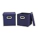 Household Essentials 33-1 Decorative Storage Cube Set with Removable Lids | Navy | 2-Pack